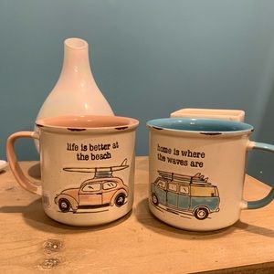 Beach themed camp mugs